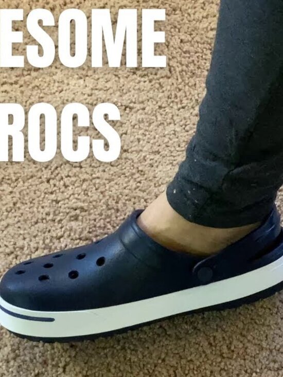 Crocs Men\'s Black White Crocband II Slip-On Casual Clogs Size US 12 main image 9